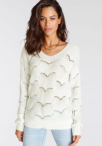 Laura Scott Ajourpullover mit Lochmuster günstig online kaufen