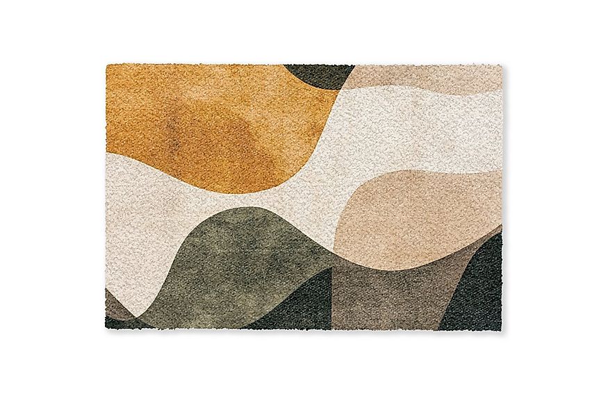 MuchoWow Fußmatte Formen - Ockergelb - Abstrakt, Rechteckig, innen Schmutzf günstig online kaufen