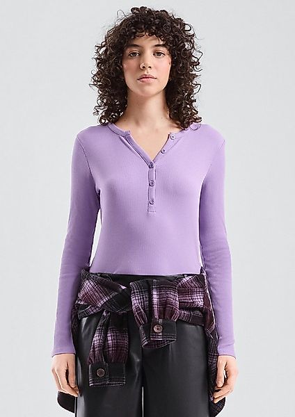 QS Langarmshirt T-Shirt Geripptes Longsleeve günstig online kaufen