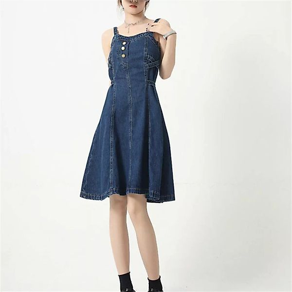 RUZU UG Dirndl Kleid mit Hosenträger-Midirock, A-Linie, Taillengurt, einfar günstig online kaufen