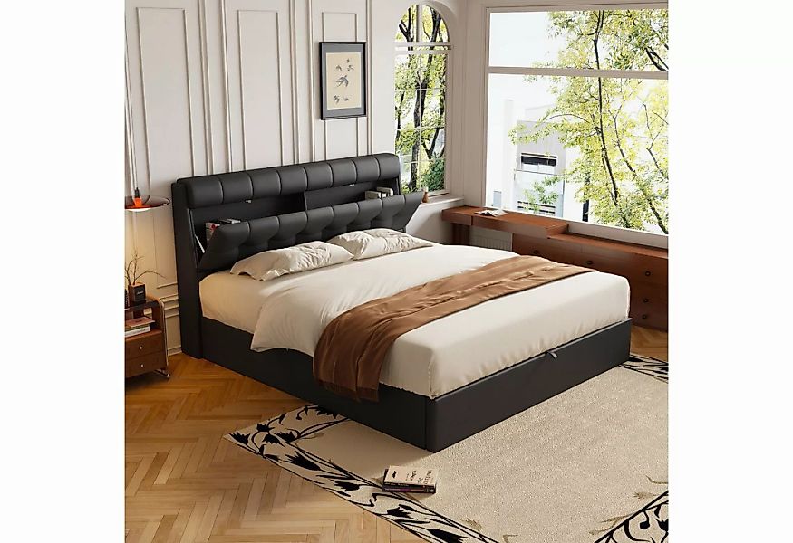 MODFU Polsterbett Hydraulisches Bett (140*190cm), mit Lattenrost, verdeckte günstig online kaufen