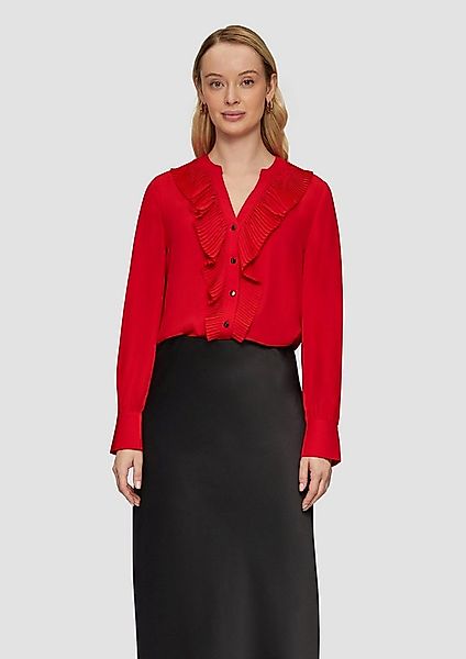 s.Oliver Langarmbluse Bluse Bluse mit plissierten Volants günstig online kaufen