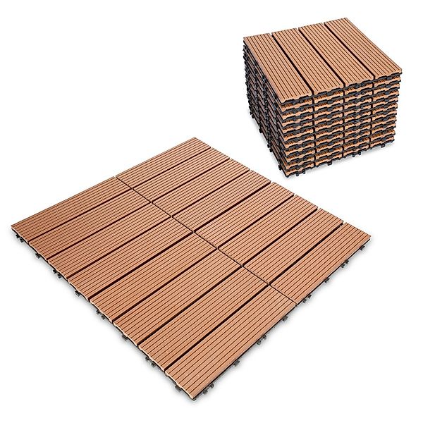 Clanmacy Holzfliesen Terrassenfliesen mit klicksystem für günstig online kaufen