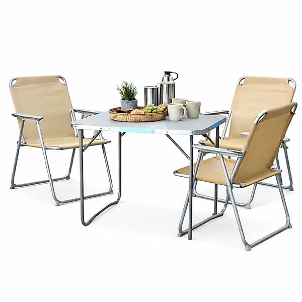 Mojawo XL 4teiliges Campingmöbel Set Alu mit Tragegriff Camping 80x60x68cm günstig online kaufen