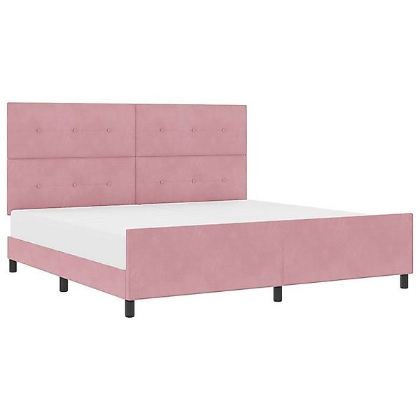vidaXL Bett Bettgestell Rosa 200x200 cm Samt (1-tlg) günstig online kaufen