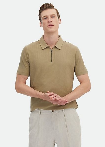 RAMSEY Poloshirt Reseda Grünes Jacquard-Polo aus 100% Baumwolle günstig online kaufen