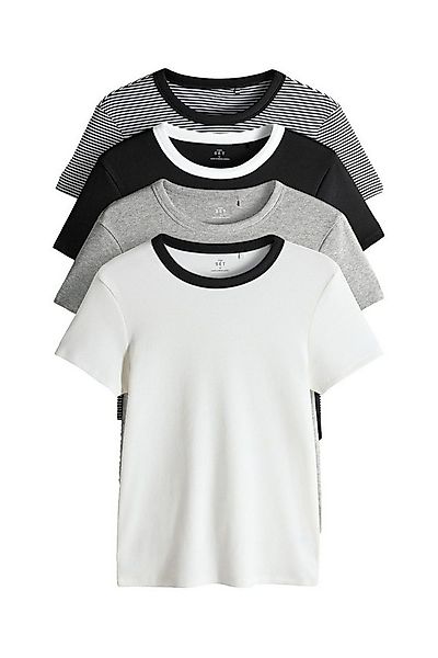 The Set T-Shirt The Set gerippte Kurzarm-T-Shirts, 4er-Pack (4-tlg) günstig online kaufen