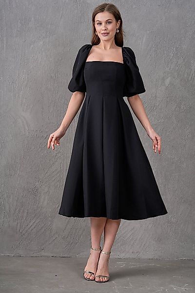 WOMAN VISION Abendkleid Strapless Midi-Kleid, Ballonärmel und plissierter R günstig online kaufen