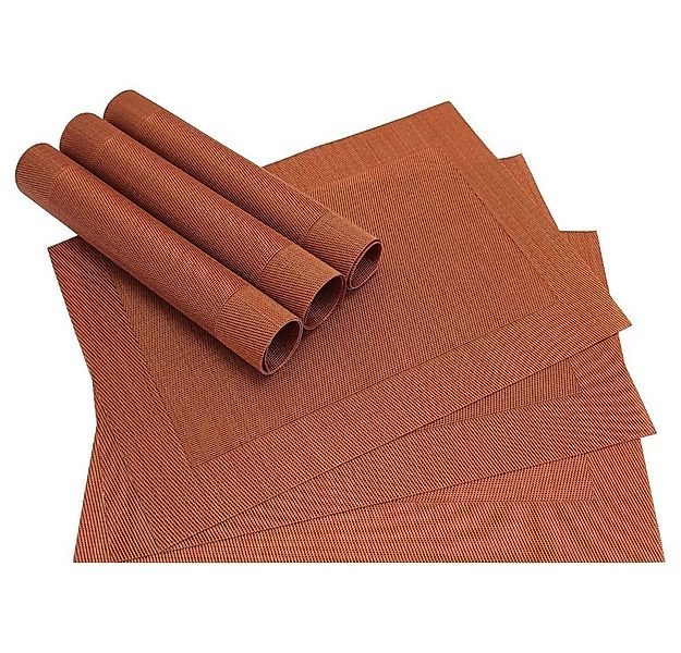 matches21 HOME & HOBBY Platzset Tischset BORDA 6er orange terracotta Tischu günstig online kaufen