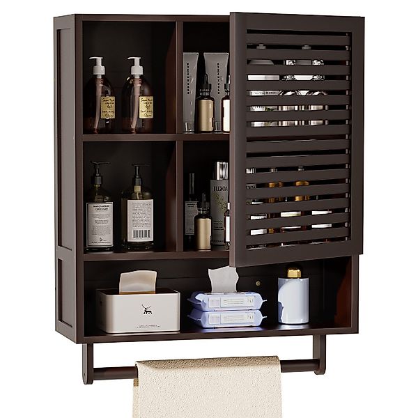 Yorbay Hängeschrank Bambus Badezimmerschrank Medizinschrank (56x20x70 günstig online kaufen