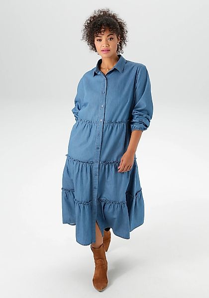 Aniston PLUS Jeanskleid, in Denimqualität - NEUE KOLLEKTION günstig online kaufen