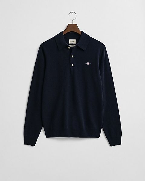 Gant Polokragenpullover SUPERFINE LAMBSWOOL mit Knöpfen, regular fit, Wappe günstig online kaufen