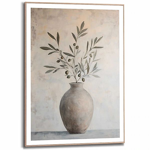 Reinders Poster "Oliven auf Vase", Wohnzimmer - Grün - MDF - Abstrakt - 50x günstig online kaufen