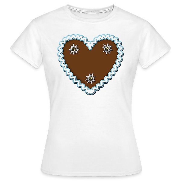Spreadshirt T-Shirt Lebkuchenherz Design Mit Edelweiß günstig online kaufen
