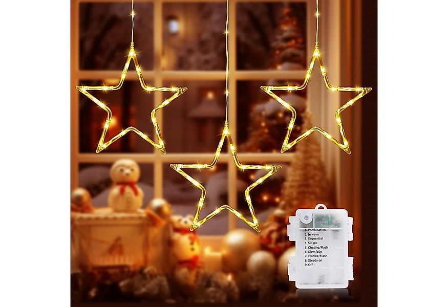 Elegear LED-Lichterkette Weihnachtsdeko Fenster Stern, beleuchtete Weihnach günstig online kaufen