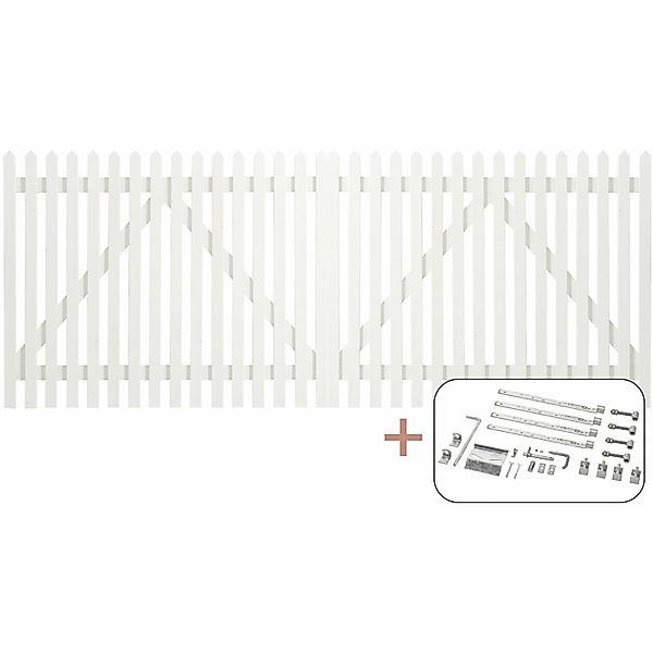 Doppeltor Skagen Lux Nadelholz Weiß 300 cm x 120 cm günstig online kaufen