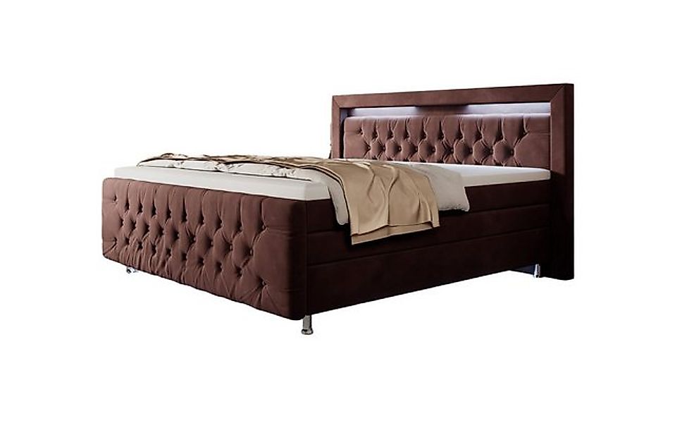 Luxusbetten24 Boxspringbett Lorena, mit LED-Beleuchtung und Stauraum günstig online kaufen