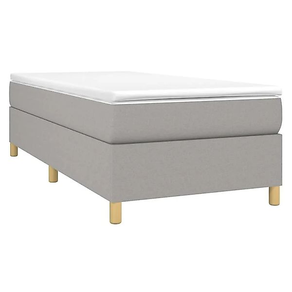 vidaXL Boxspringbett mit Matratze Hellgrau 90x200 cm Stoff 3144490 günstig online kaufen