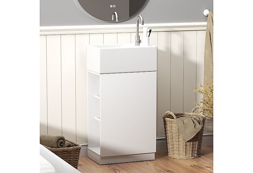 TWSOUL Waschtisch Badmöbel Set Gäste-WC Waschbecken mit Unterschrank & Hand günstig online kaufen