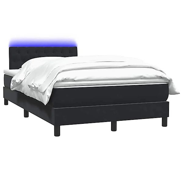 vidaXL Boxspringbett mit Matratze & LED Schwarz 120x210 cm Samt 3317165 günstig online kaufen