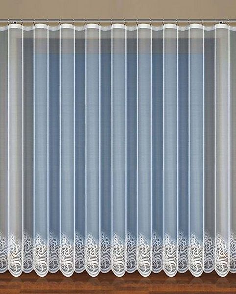 QBTEXTIL Gardine 35364 Weiß halbtransparent Jacquard-Stoff, Kräuselband günstig online kaufen