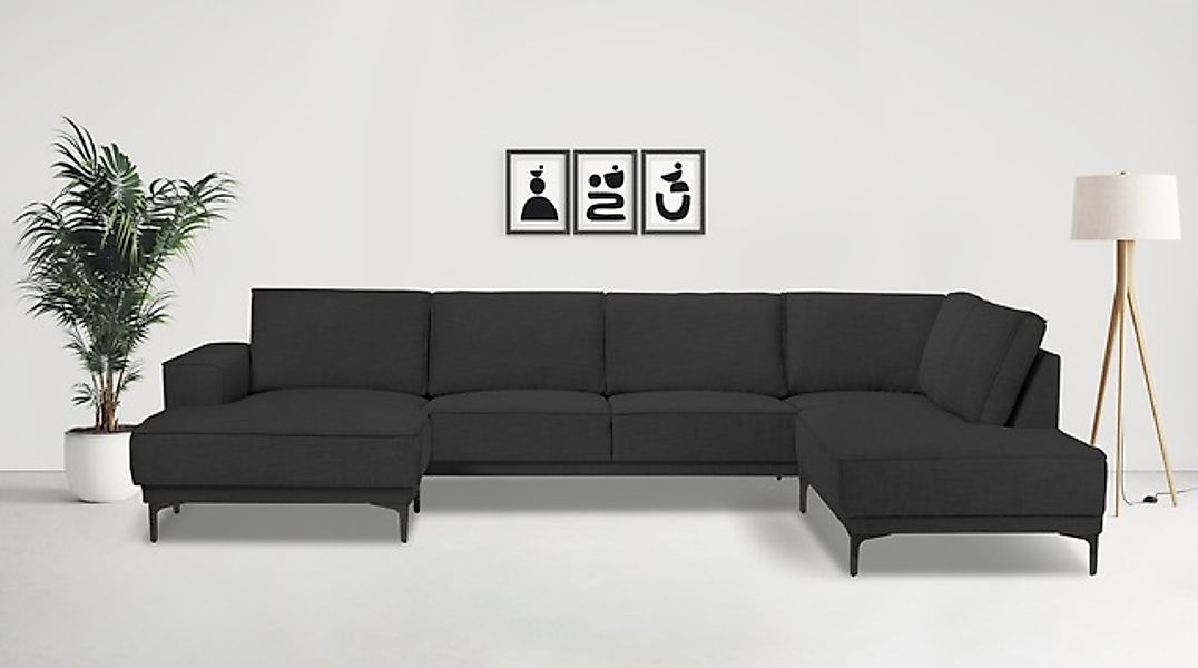 OTTO home Wohnlandschaft »XXL Sofa Oland, Struktur, Flachgewebe, Luxus-Micr günstig online kaufen