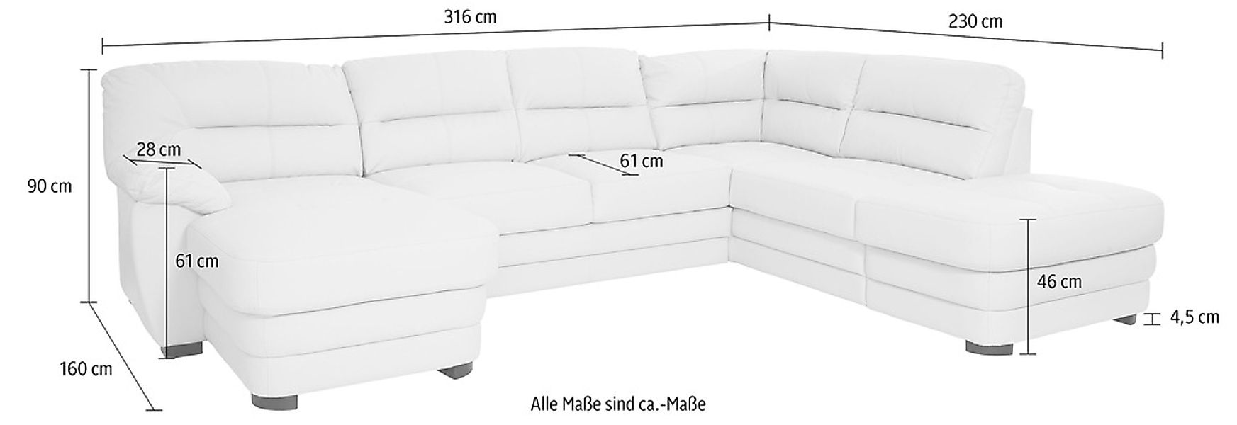 COTTA Polstergarnitur Royale U-Form, (Set), Set bestehend aus: Wohnlandscha günstig online kaufen