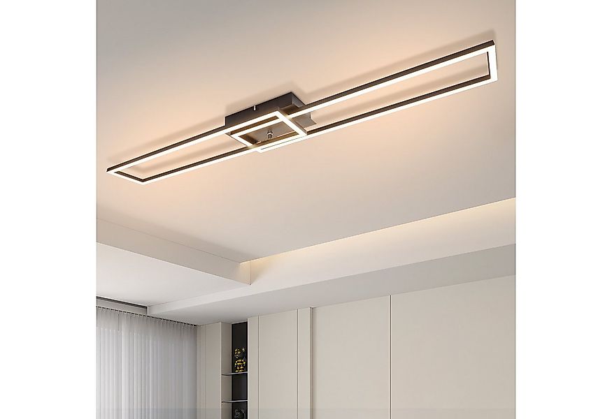 ZMH LED Deckenleuchte Wohnzimmer 2 Rahmen Modern 3000K Schwarz/Weiß 32W Dec günstig online kaufen