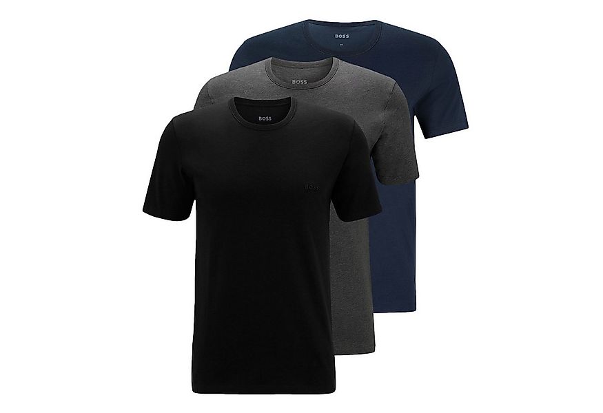 BOSS Unterziehshirt Classic T-Shirt (3-St) mit fein geripptem Rundhalsaussc günstig online kaufen