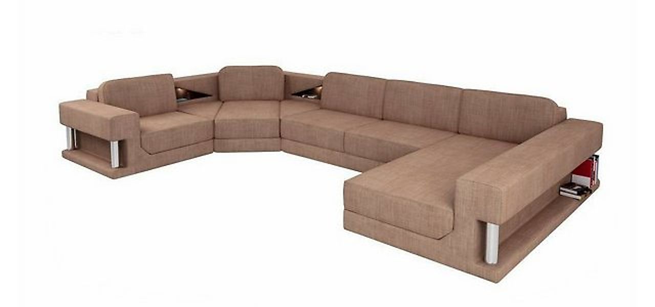 JVmoebel Ecksofa U-Form Bettfunktion Couch Polster Textil Eck Wohnlandschaf günstig online kaufen
