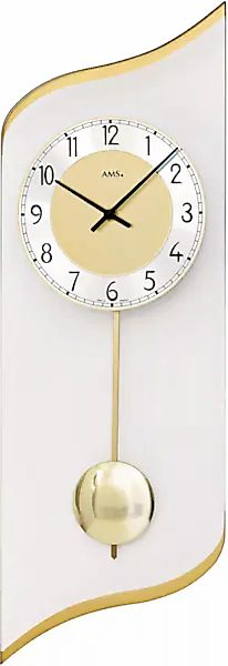 AMS Pendelwanduhr »W7437«, Quarzuhr,Glasgehäuse,Esszimmer,Wohnzimmer,Made i günstig online kaufen