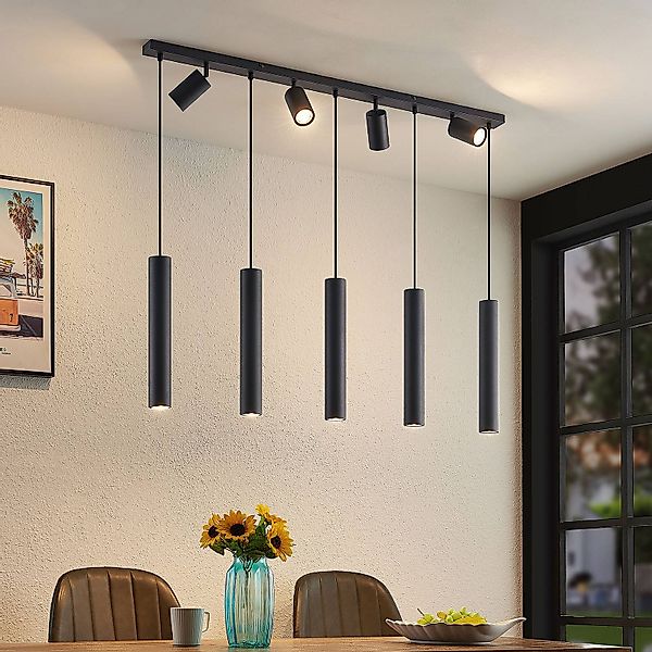 Lindby Hängeleuchte Sanad, 116 cm, 9-flg., schwarz, GU10 günstig online kaufen