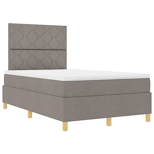 vidaXL Boxspringbett mit Kopfteil Taupe 120 x 200 cm Stoff 3339690 günstig online kaufen