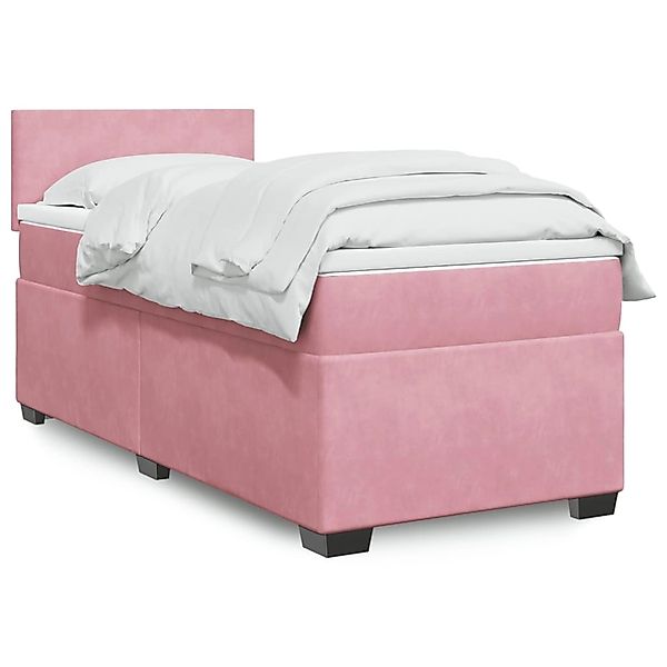 vidaXL Boxspringbett mit Matratze Rosa 80x200 cm Samt 3288461 günstig online kaufen
