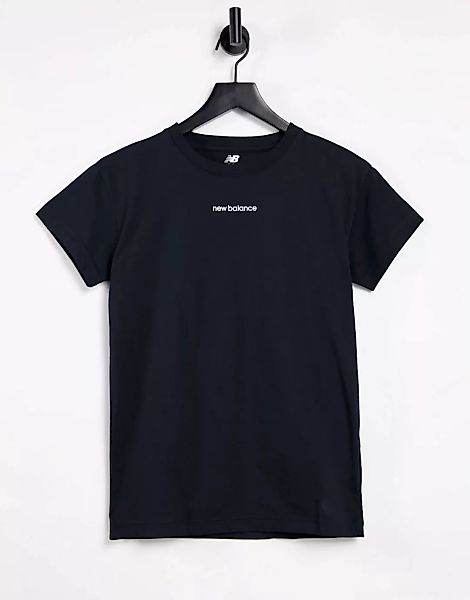 New Balance – Relentless – T-Shirt in Schwarz mit Rundhalsausschnitt und kl günstig online kaufen