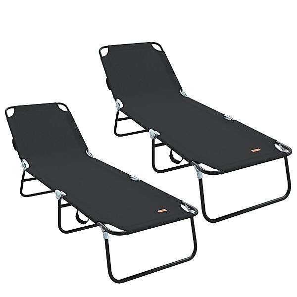 vidaXL Gartenliege Klappliegen 2 Stk. Tragbar günstig online kaufen