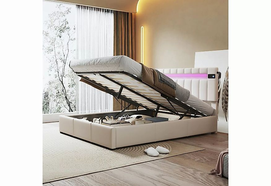 REDOM Bett Polsterbett 140x200 Bett, Erwachsene, Jugendbett (mit hydraulisc günstig online kaufen
