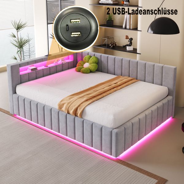 Flieks Daybett, Hydraulisches Polsterbett Schlafsofa 140x200cm günstig online kaufen