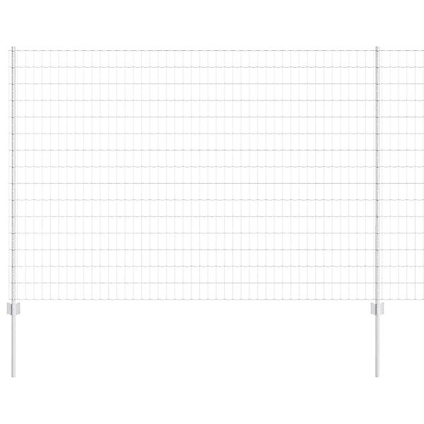 vidaXL Zaun mit Pfosten Silber 1,5 x 10 m Stahl 3336166 günstig online kaufen