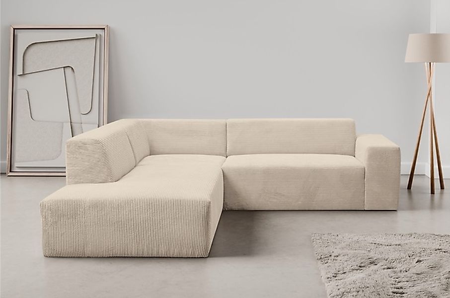 WERK2 Ecksofa »Zeus-M, tolles Sofa mit schönen Details, L-Form« Curvy Trend günstig online kaufen