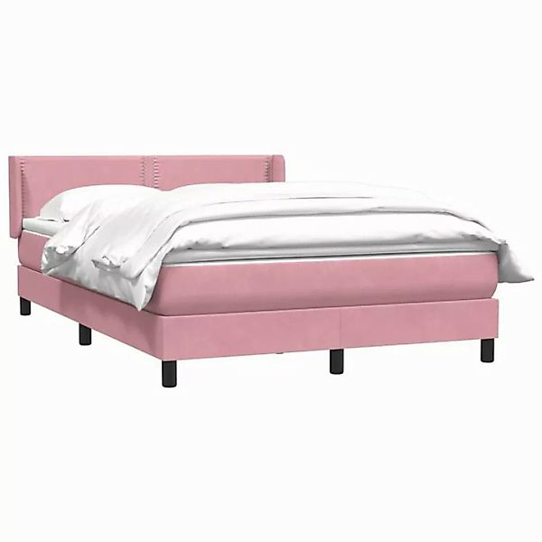 vidaXL Bett Boxspringbett mit Matratze Rosa 140x220 cm Samt günstig online kaufen