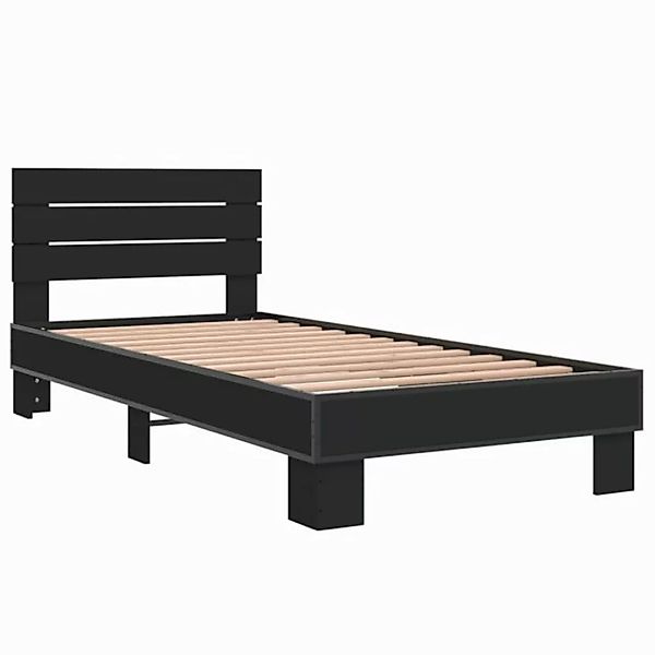 vidaXL Bett Bettgestell Schwarz 100x200 cm Holzwerkstoff und Metall günstig online kaufen