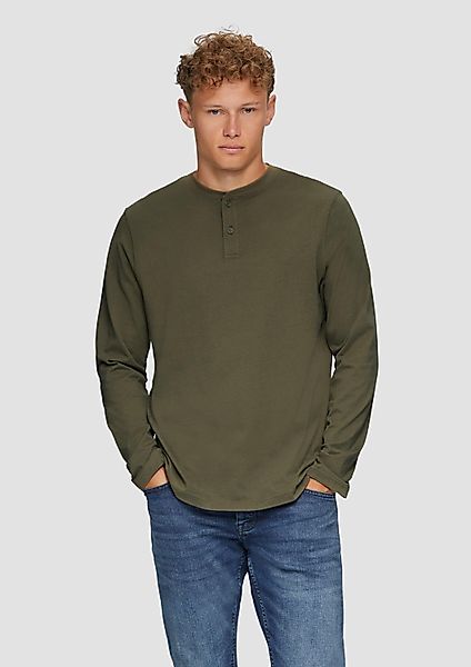 QS Langarmshirt T-Shirt Henley mit Knopfverschluss günstig online kaufen