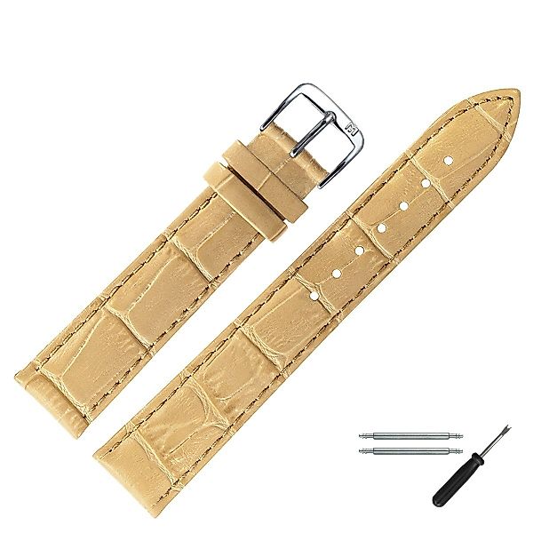 MARBURGER Uhrenarmband 14mm Leder Alligator Prägung günstig online kaufen