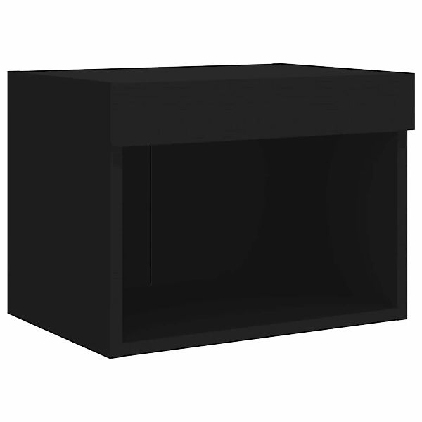 vidaXL TV-Schrank Wand-Nachttisch mit LED-Leuchten Schwarz günstig online kaufen