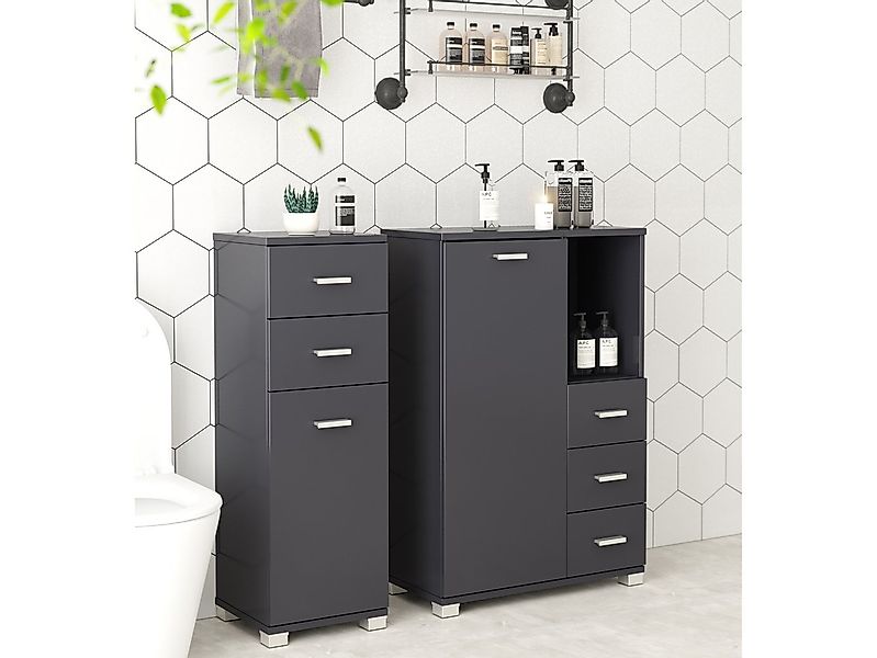 loft24 Midischrank Rhonda Badezimmer Schrank, MDF, Hochglanz Optik, 1 Tür, günstig online kaufen