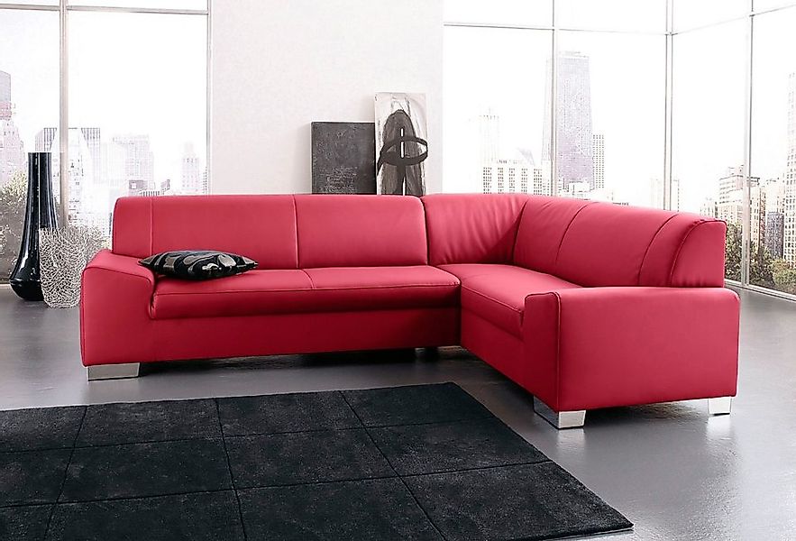 DOMO collection Ecksofa »Alisson, zeitlose Optik, flache Armlehnen, L-Form« günstig online kaufen
