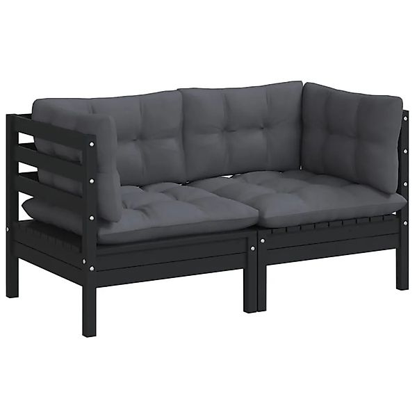 vidaXL 2-Sitzer-Gartensofa mit Anthrazit Kissen Massivholz Kiefer 3096014 günstig online kaufen