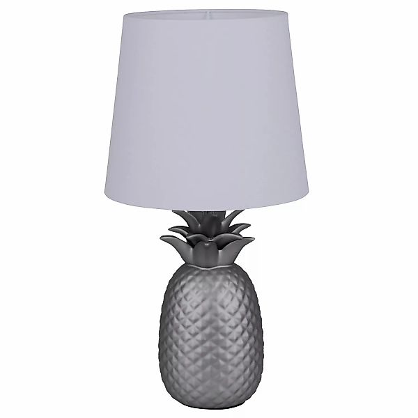 Näve Tischleuchte Keramik Ananas Matt Silber 45 cm günstig online kaufen