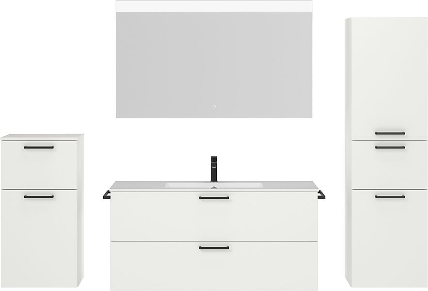 nobilia® Badmöbel-Set »Tolvina« vormontiert, mit Soft-Close, 4 Stk. tlg. in günstig online kaufen